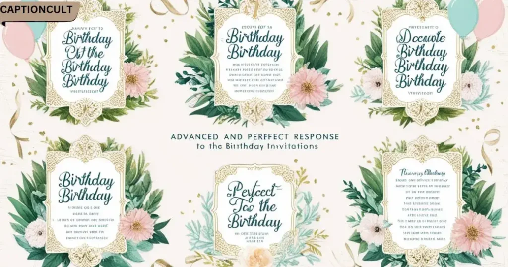 Advanced Perfect Replies to a Birthday Invitation Card