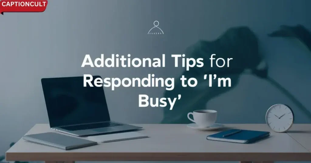 Additional Tips for Responding to "I'm Busy"