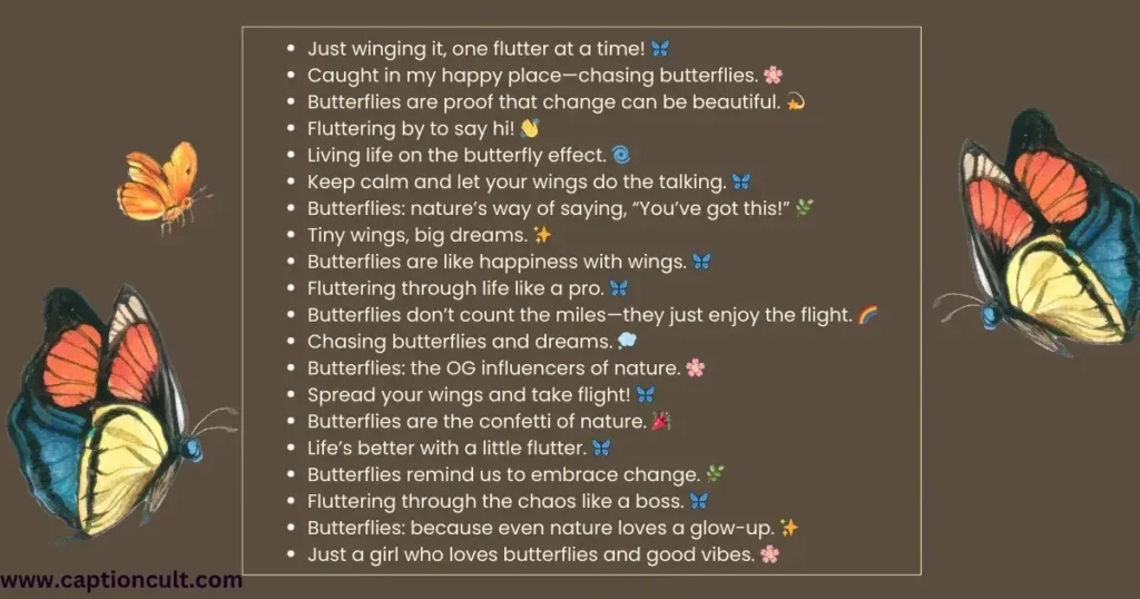 Butterfly Captions for Instagram: Fluttery and Fun