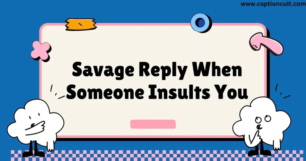 Savage Reply When Someone Insults You
